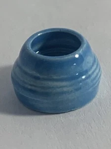 Jarrón de gres escala 1:12 casa de muñecas miniatura jarra azul maceta lanzado a mano - Imagen 1 de 7