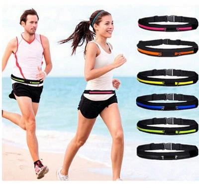 New Running Belt Gym Yoga Ultra Silm Waist Bag Zip Pocket for Mobile Keys Money - Image 1 of 4