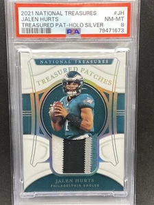 JALEN HURTS 2021 PANINI NATIONAL TREASURES / TREASURED PATCH 19/25 PSA 8 POP 1 - Picture 1 of 2