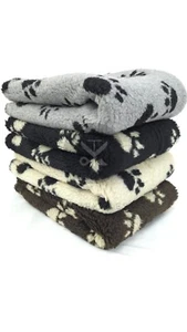 Paw Print Sherpa Fabric - Soft & Cuddly 160cm Wide, for Clothing & Accessories - Picture 1 of 17