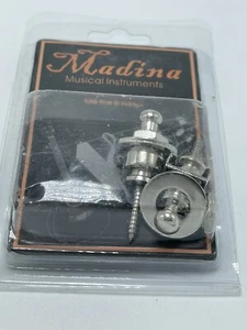 Madina Chrome Guitar Bass Security Strap Locks Set NEW Musical Instruments - Picture 1 of 2