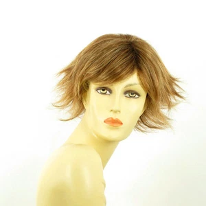 Perruque femme courte Châtain Cuivré Méché Blond Clair AMBRE 6BT27B - Imagen 1 de 9