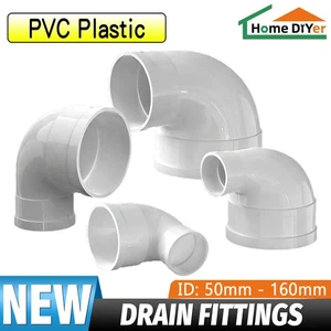 PVC Drainage Pipe Reducer 90° Elbow Connector Adapter Fitting 50mm-160mm - Picture 1 of 12