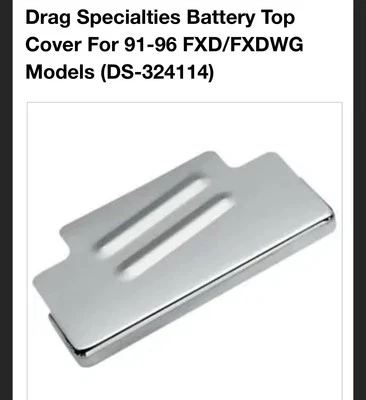 Cubierta superior de batería cromada Drag Specialties DS-324114 1992/96 Harley Dyna ⬇️�� Foto 1 de 3