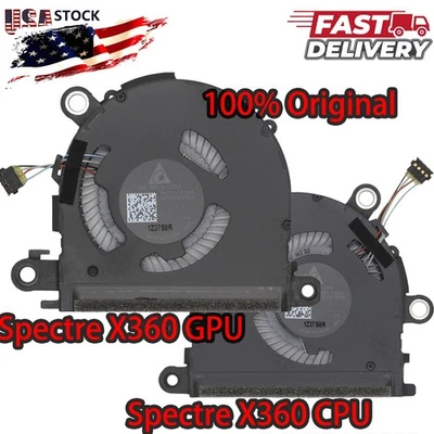 OEM CPU GPU Inter Cooling Fan fit HP Spectre X360 13-AW TPN-Q225 13-AW0091NA USA - Image 1 of 4