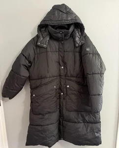 Big Chill Black Puffer Coat Long Hooded Winter Jacket Warm Plus Sz 2X - Picture 1 of 8