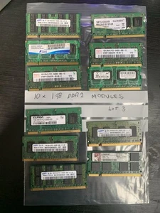 10xDDR2 1Gb Laptop Memory Modules for Gold Reclamation SCRAP lot4 - Picture 1 of 1