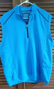 Pebble Beach Golf Vest Men's XLarge Blue 1/4 Zip Pullover Knit Performance Vest - Picture 1 of 6