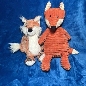 Jellycat Lote De 2 Tímidos Zorro Y Pana Peluche Zorro Quemado Naranja RIbbed - Imagen 1 de 6
