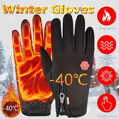 Thermal Windproof Waterproof Winter Gloves Touch Screen Warm Mittens Men Women - Image 1 of 4