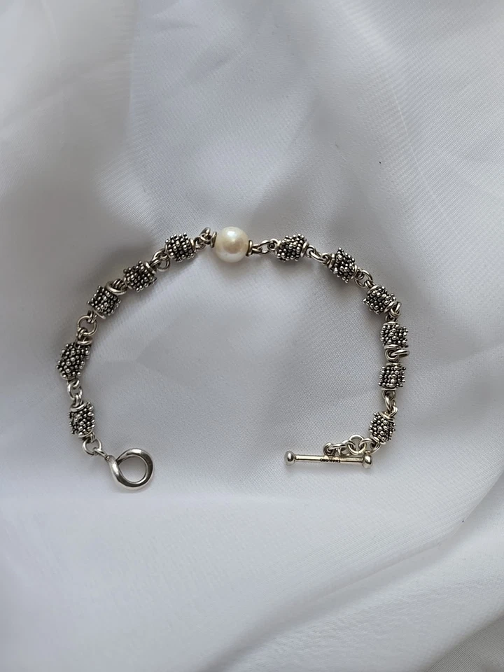 Pulsera Michael Dawkins Noche Estrellada 925 Perlas Agua Dulce 7.75" Foto 1 de 4