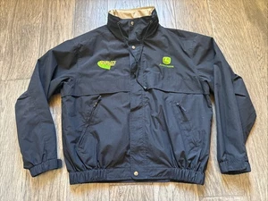 John Deere/Quality Equipment Lined Hooded Windbreaker, Mens Lrg, Blk/Tan PO-LN - Picture 1 of 11
