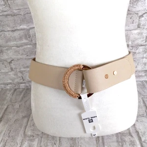 Cinturón Anne Klein a Presión L/XL Paja Elastizado Marfil Oficina Ropa de Trabajo Negocios NUEVO - Imagen 1 de 12