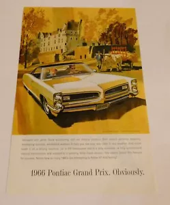 1966 PONTIAC GRAND PRIX VINTAGE MAGAZINE ADVERTISEMENT - Picture 1 of 1