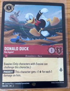 DISNEY LORCANA TCG: FLOODBORN: FOIL LEGENDARY CARD: DONALD DUCK - NOT AGAIN! - Picture 1 of 1