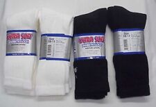 4pr Mens Ultra Soft loose fit top Diabetic Crew Socks Black or White 10-13 