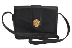 Authentic YVES SAINT LAURENT Vintage Shoulder Bag Leather Purse Black 3834M - Picture 1 of 10