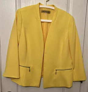 Nipon Boutique Jacket Blazer Women's Career Yellow Polyester Blend  Size 14 - Picture 1 of 6