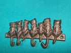 Vintage Kittens Cats Tail Key Rack Hook Cast Iron 4 Tail  Hanger Wall Mounted