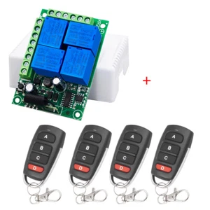 230V 4CH Funkschalter Modul 433Mhz RF Empfänger mit Fernbedienung Fr Lampe Motor - Bild 1 von 19