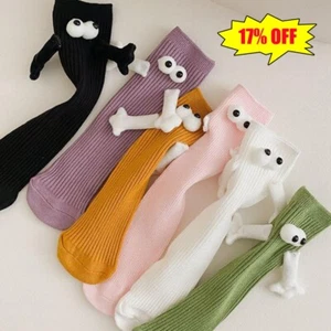 Holding Hands Socks for Kids Adults 3D Doll Funny Magnetic Suction Couple Sock H - Picture 1 of 21