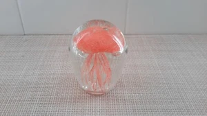Studio Art Glass Jellyfish Paperweight 3" Tall Pink Color Pre-owned - Picture 1 of 9