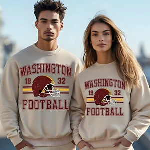 Washington Retro Style Fußball Sweatshirt Washington Vintage Fan Geschenk Rundhalsausschnitt - Bild 1 von 8