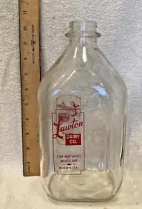 Vintage Half Gallon Milk Bottle Lawton Dairy Dixon, IL - Picture 1 of 7