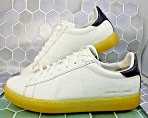 Armani Exchange Zapatillas Hombre 8 XUX001 XV248 - Óptico Blanco Cuero Zapatos JL305 - Imagen 1 de 15