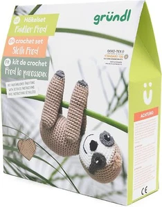 Gründl Häkelset Faultier Fred 14cm 6 Teile Kreativset Häkeln Nähset Bastelset - Bild 1 von 2