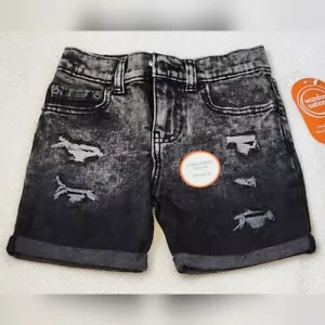 Wonder Nation Boys Rip and Repair Denim Shorts, Available Sizes 5 -- 12 Husky - Picture 1 of 4
