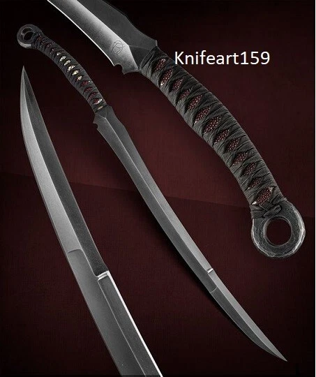 Espada de batalla hecha a mano personalizada Samurai Katana afilada D2 hoja de acero Full Tang Ninja Foto 1 de 1