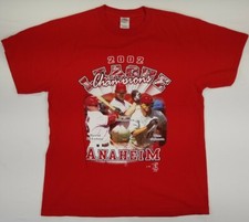 Los Angeles Angels of Anaheim 2002 League Champions T-shirt Mens Red Size L B2