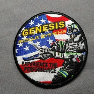 Genesis Rescue Systems American Flag Fighting 3 1/4" Iron On Patch - Picture 1 of 2