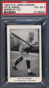 1922 E121 American Caramel Series of 120 Ivy B. Wingo Cincinnati PSA 4 - Picture 1 of 2