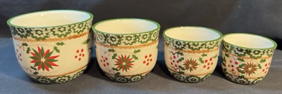 Temptations Old World Green Poinsettia 4 Piece Measuring Cups - Image 1 of 4