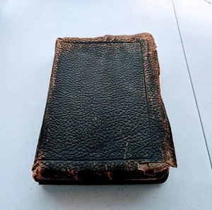 Antique 1923 New Indexed Bible Leather John A Dickson Publishing CO Chicago - Foto 1 di 3