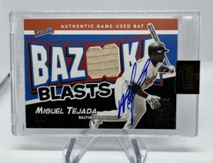 2021 Topps Archives Signature Series Miguel Tejada 1/1 Auto & Bat Relic Orioles - Picture 1 of 3