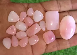 Natural Pink Peruvian Opal Cabochon Lot 199 Caret  Loose Gemstone 17 Piece - Picture 1 of 4
