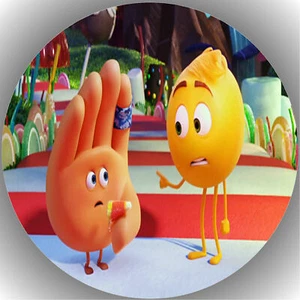 Ostia torta compleanno festa immagine torta fondente cialda emoji il film P26 - Foto 1 di 1