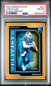 2023 Elite Josh Allen Elitist Orange #ed 23/25 PSA 8 banconote - Foto 1 di 2