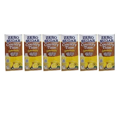 Country Time Lemonade Flavor Lot of 6 Boxes 0 Sugar Singles to Go Drink Mix