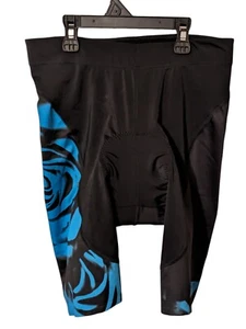 Women's XL Petalos Cycling Shorts Black White Blue Excellent Condition - Picture 1 of 5