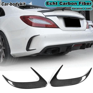 2x Carbon Heck Stoßstange Flossen Flap Canards Für Mercedes C218 CLS400 CLS63 - Picture 1 of 11