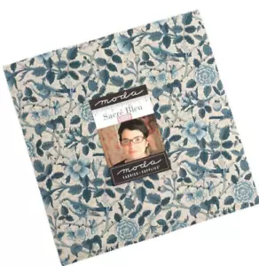 SACRE BLEU Layer Cake Moda QUILT Fabric French General blue indigo 13970LC - Picture 1 of 15