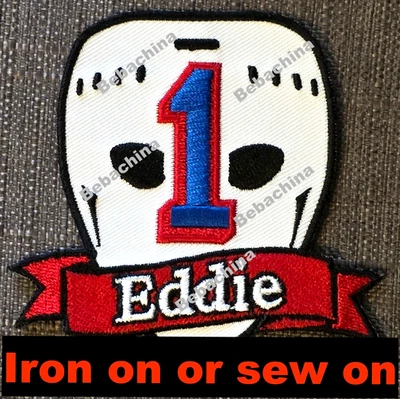 Eddie Patch Ed Giacomin Memorial Patch New York Rangers Portero Casco como calcomanía Foto 1 de 2