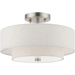 Livex Lighting 51083-91 Meridian Semi-Flush Mount Brushed Nickel - Picture 1 of 7