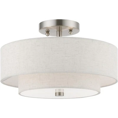 Livex Lighting 51083-91 Meridian Semi-Flush Mount Brushed Nickel - Image 1 of 4
