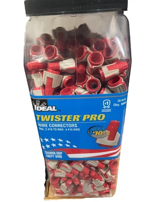 Conectores de cable IDEAL Twister PRO 30-644J - rojo/bronceado, tarro de 500 - 22 a 8 AWG, S Foto 1 de 2