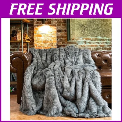 Cobertor peludo elegante para sofá e cama - Imagem 1 de 4